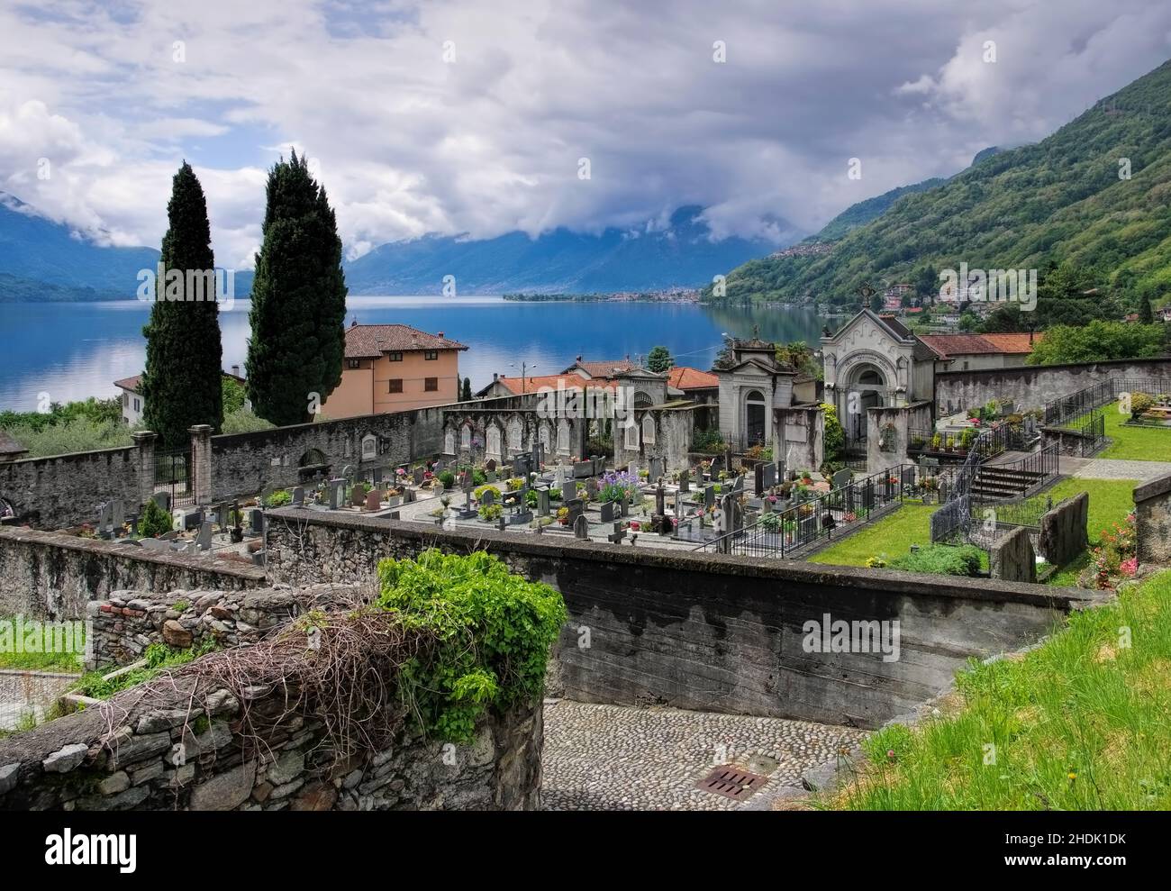 cimitero, lago di como, domaso, cimiteri, comos lago Foto Stock