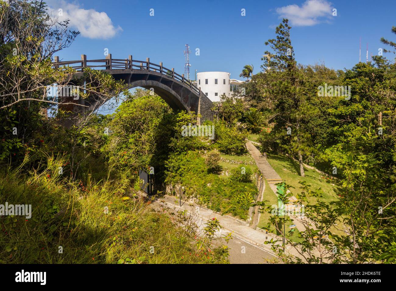 Giardino botanico al monte Pico Isabel de Torres sopra Puerto Plata, Repubblica Dominicana Foto Stock