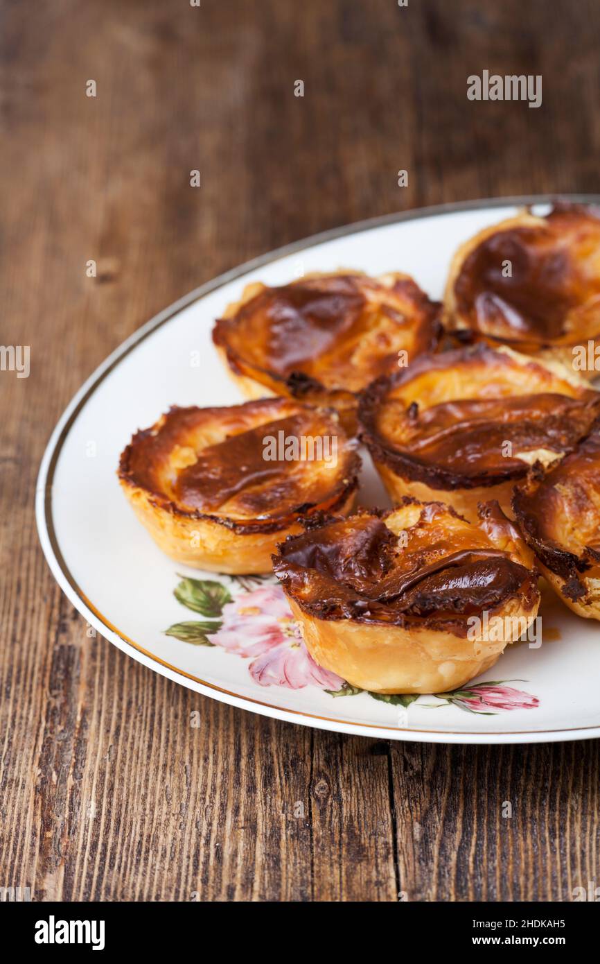 tartetto, bandiera portoghese, pastello de nata, tartine, bandiere portoghesi Foto Stock