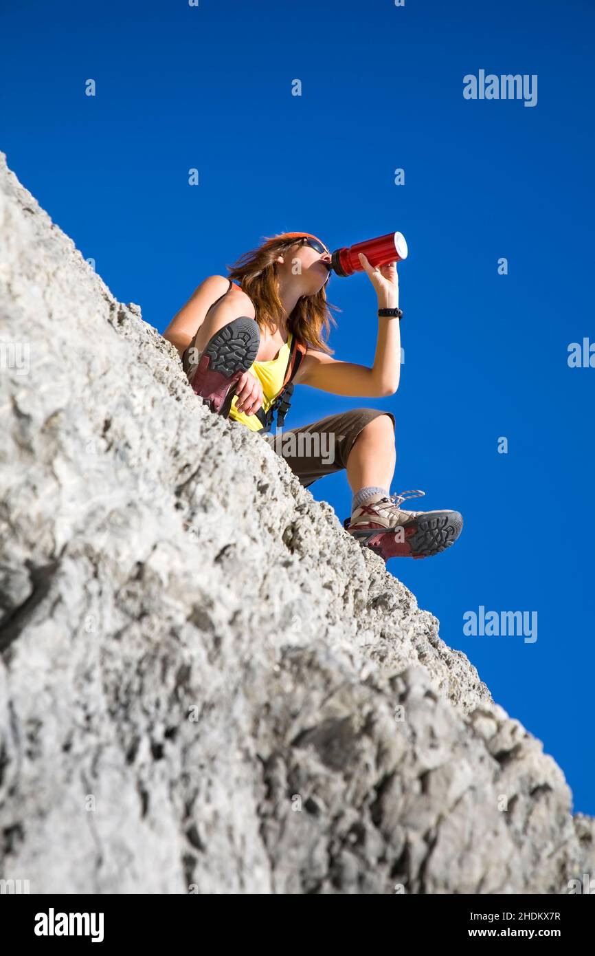 sete, vetta, arrampicata su roccia, sete, vette Foto Stock