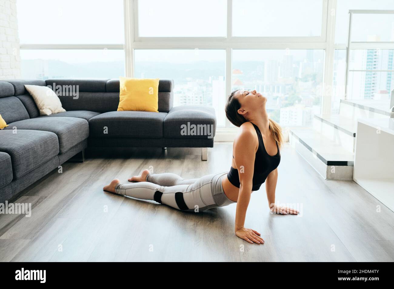 yoga, stretching, piega posteriore, yoga, stretching, backbend, backbends Foto Stock