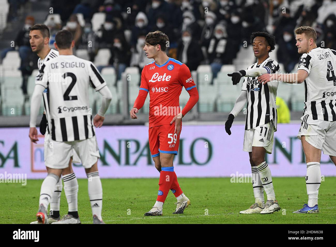 Alessandro Zanoli di Napoli durante la Serie A partita Juventus Napoli allo Stadio Allianz di Torino Foto Stock