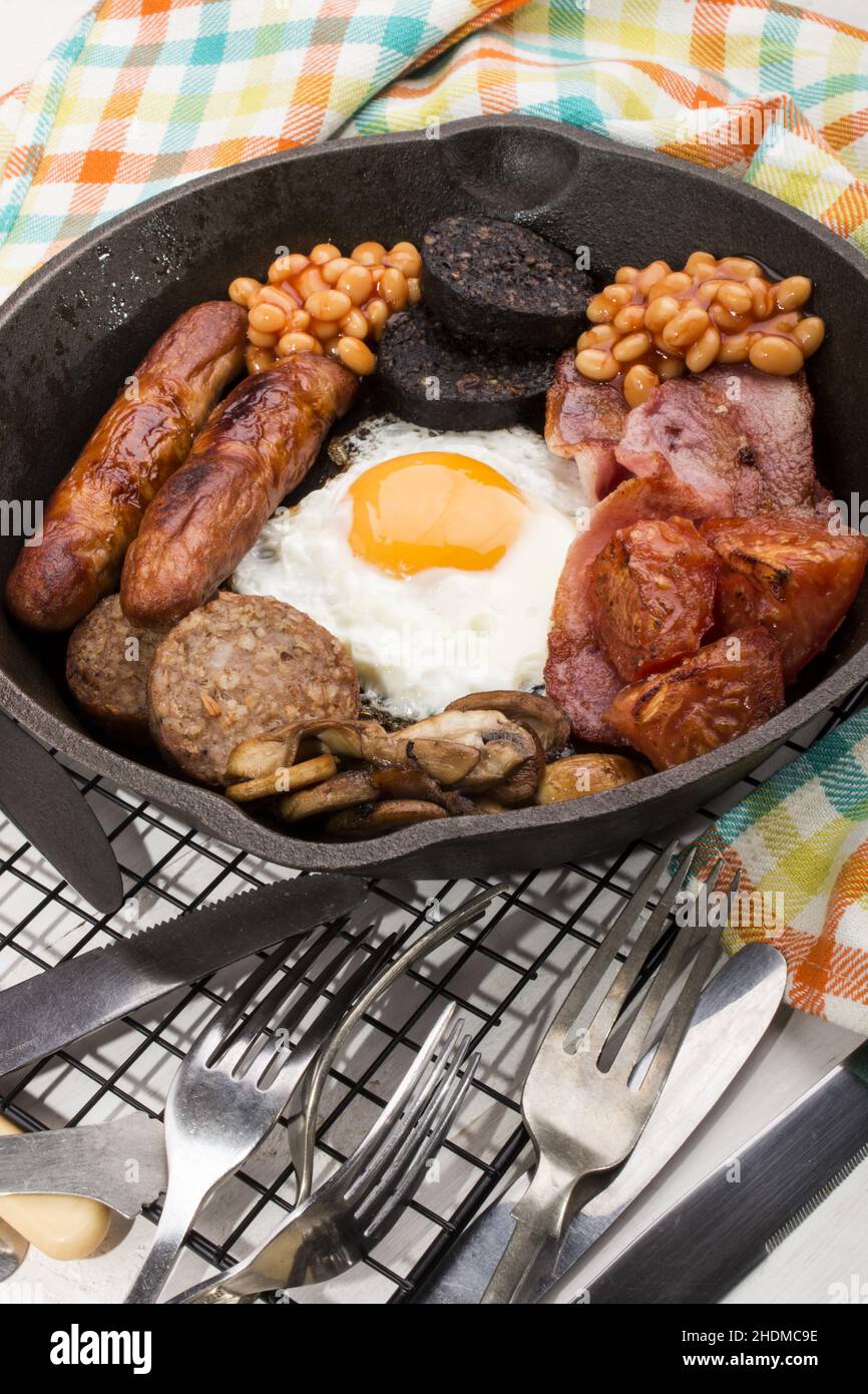 grassa, abbondante, colazione inglese, grassi, cuore, salate, salate, inglesi, inglesi, inglesi Foto Stock