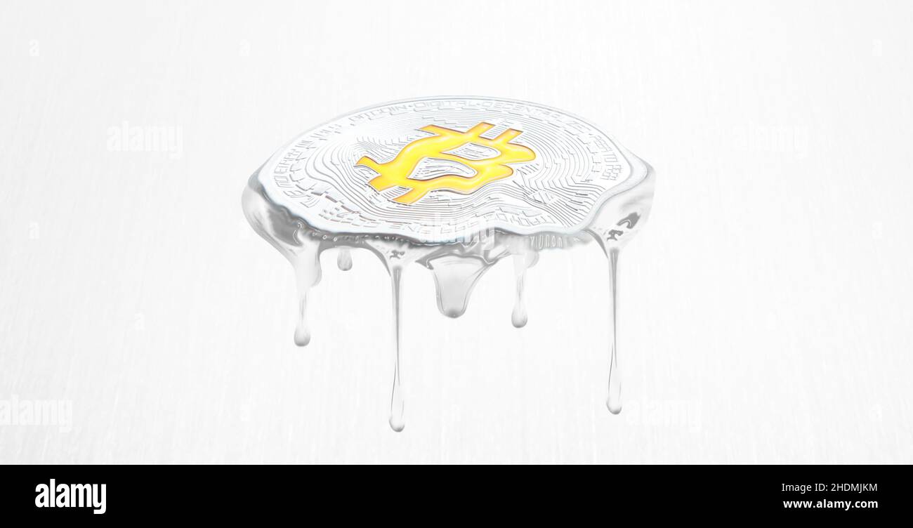 fusione, svalutazione, bitcoin, scongelamento, svalutazioni Foto Stock