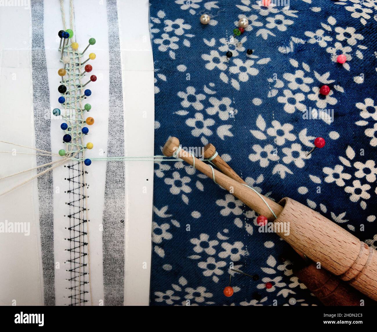 artigianato, lacemaking, artigianato, ricamo, ricamo Foto Stock