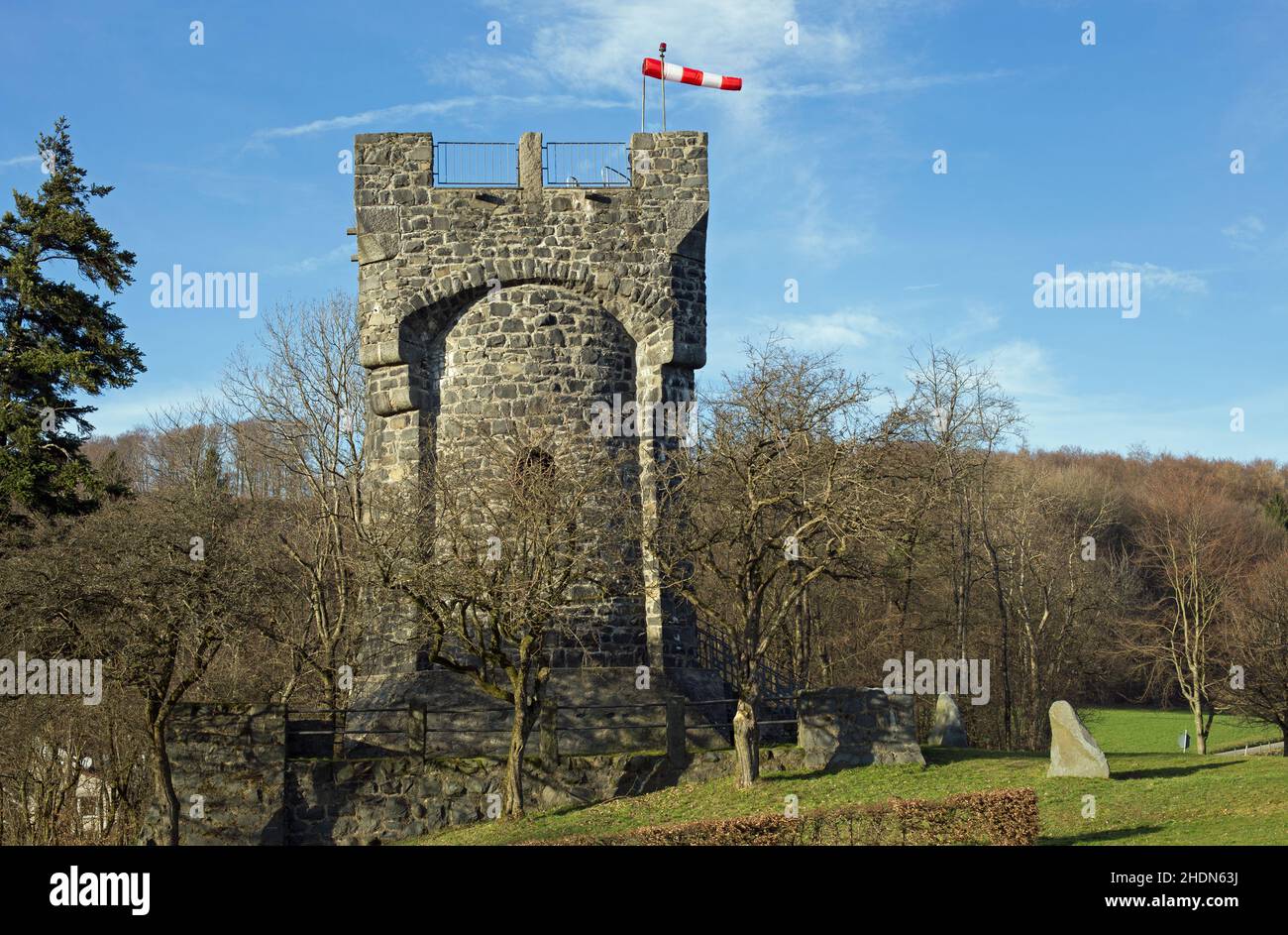 lindenfels, Bismarck torre , litzelröder Höhe Foto Stock