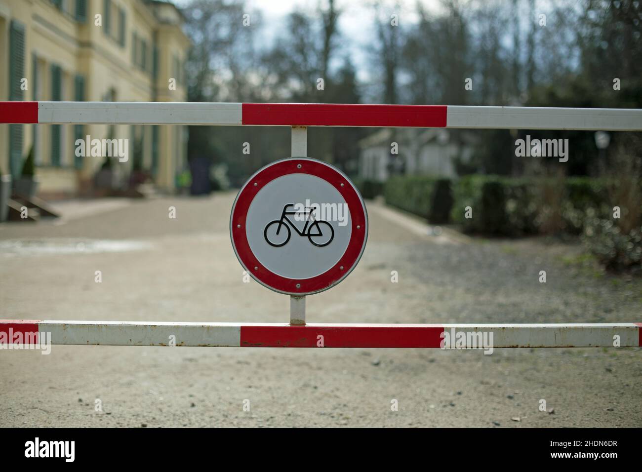 in bicicletta, non entrare nel segno, non entrare nel segno, divieto Foto Stock
