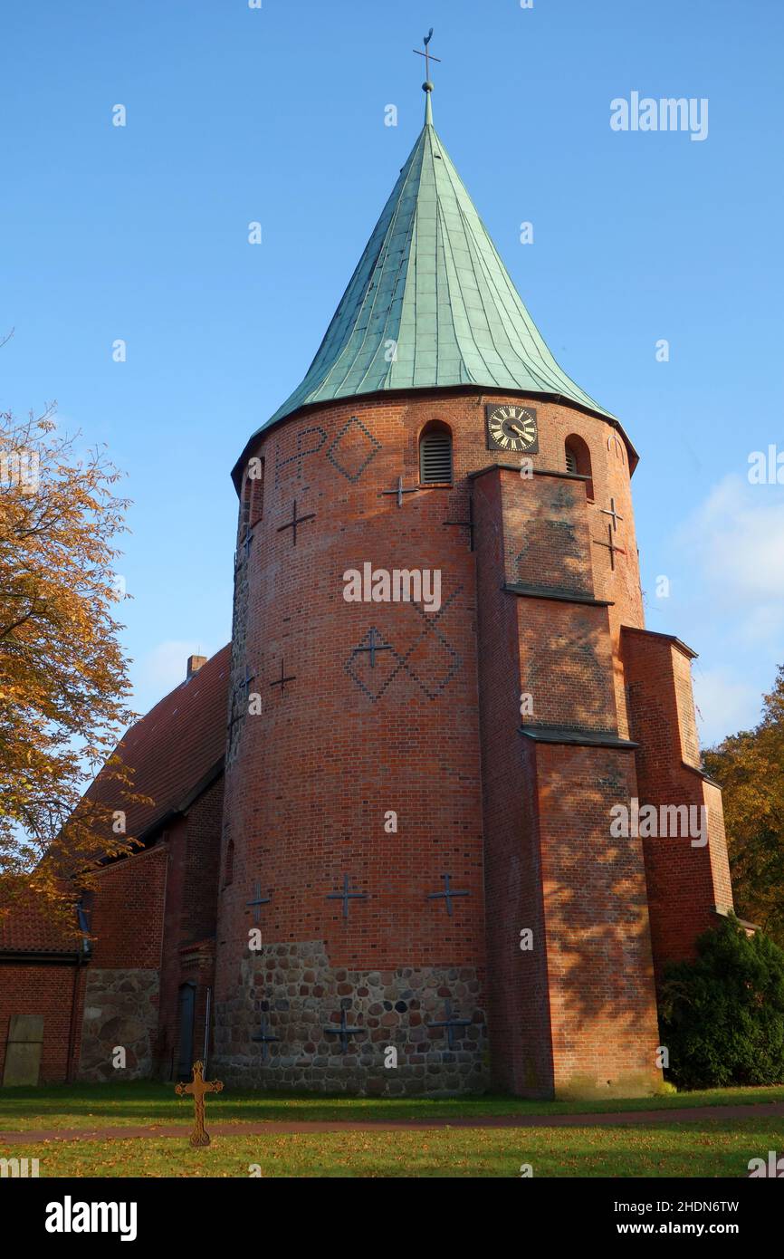 chiesa romana, feldsteinkirche, chiesa erica, st. johanniskirche, chiesa romana Foto Stock