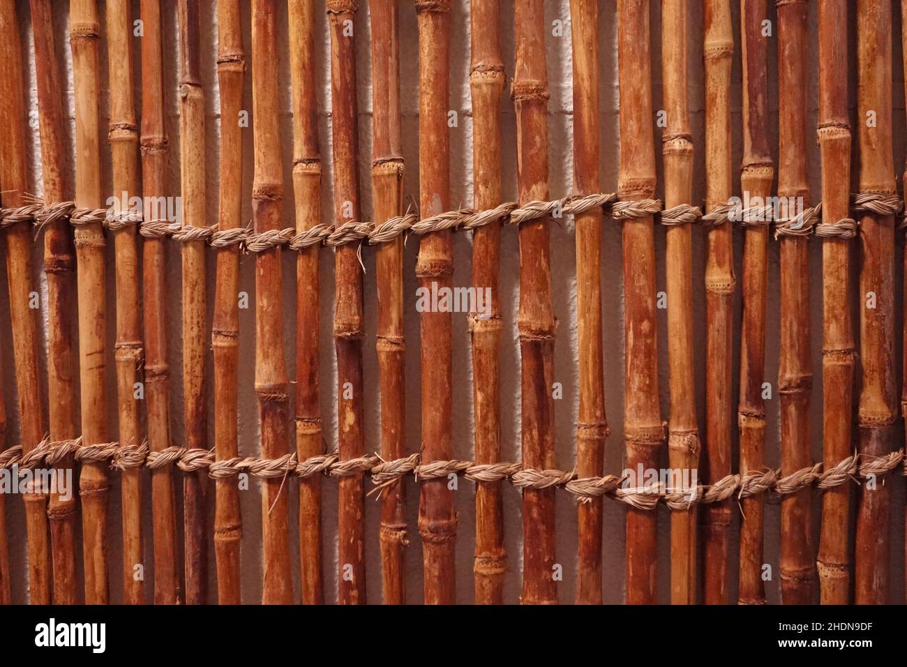 recinzione di bambù, recinzioni di bambù Foto Stock