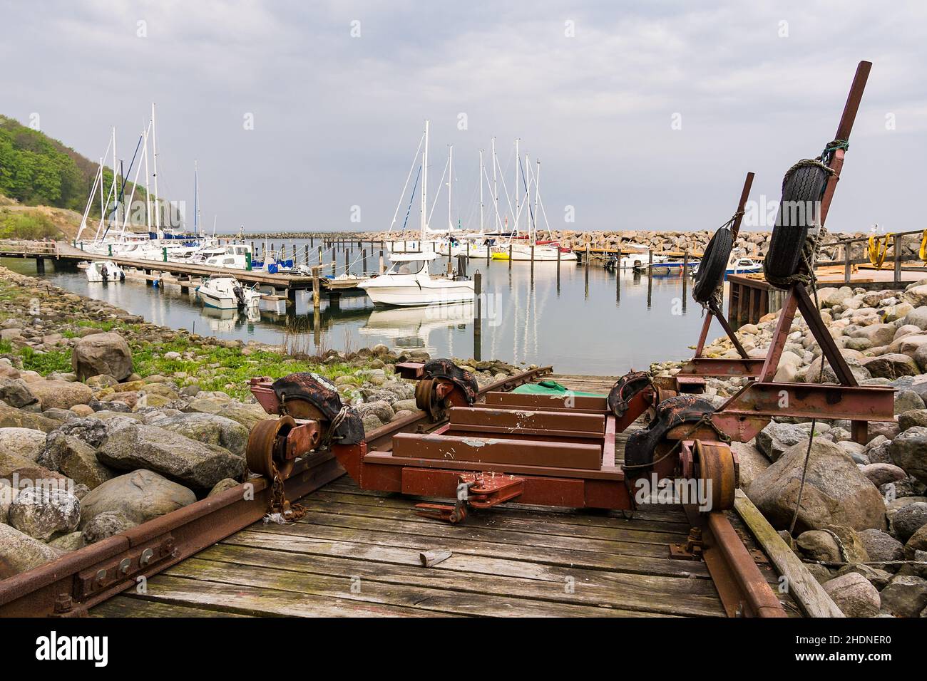 porto, lohme, scivolo, porti, porto Foto Stock