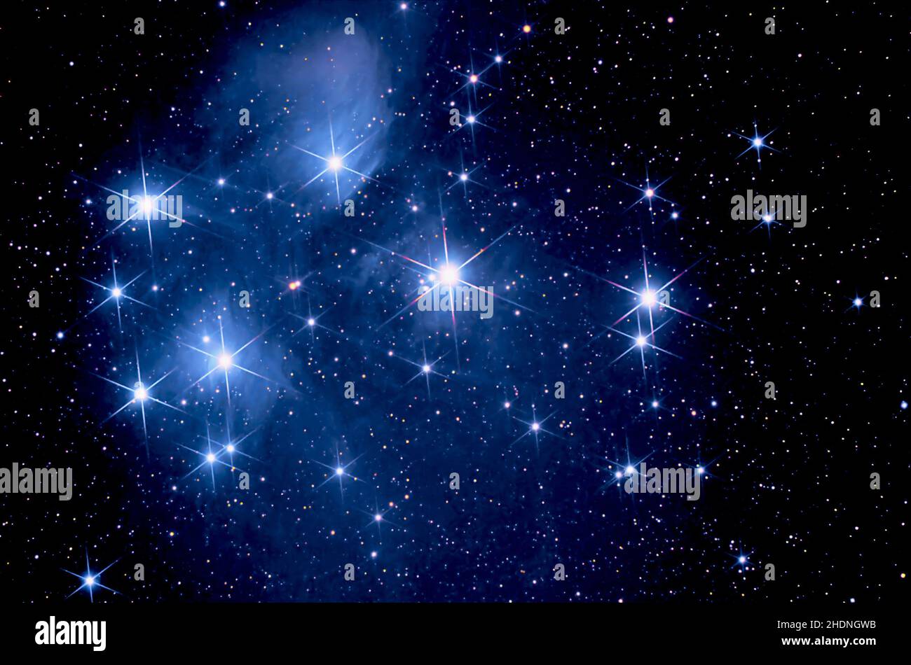 cluster open star, plejaden Foto Stock