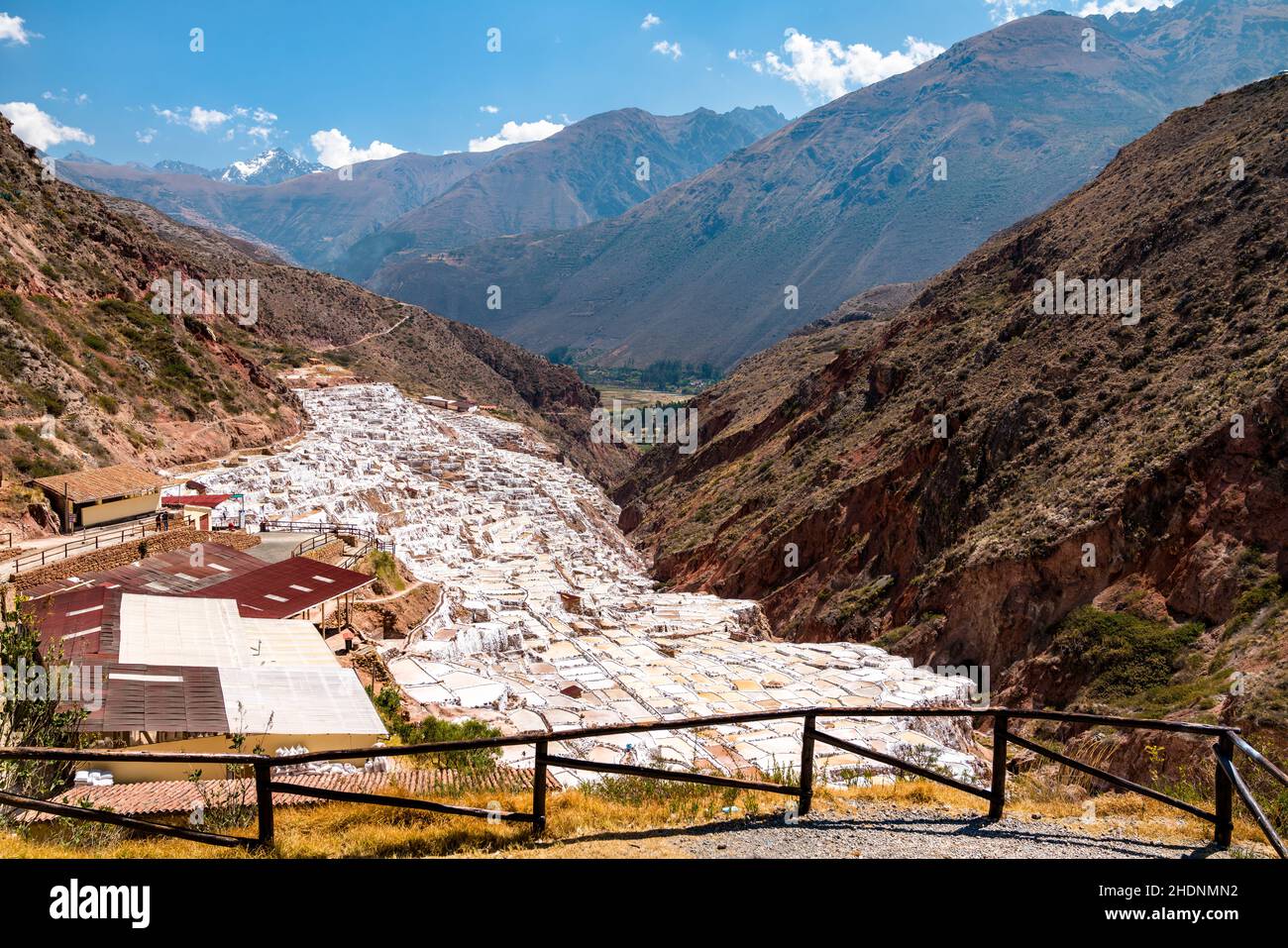 Miniere di sale di Maras in Perù Foto Stock