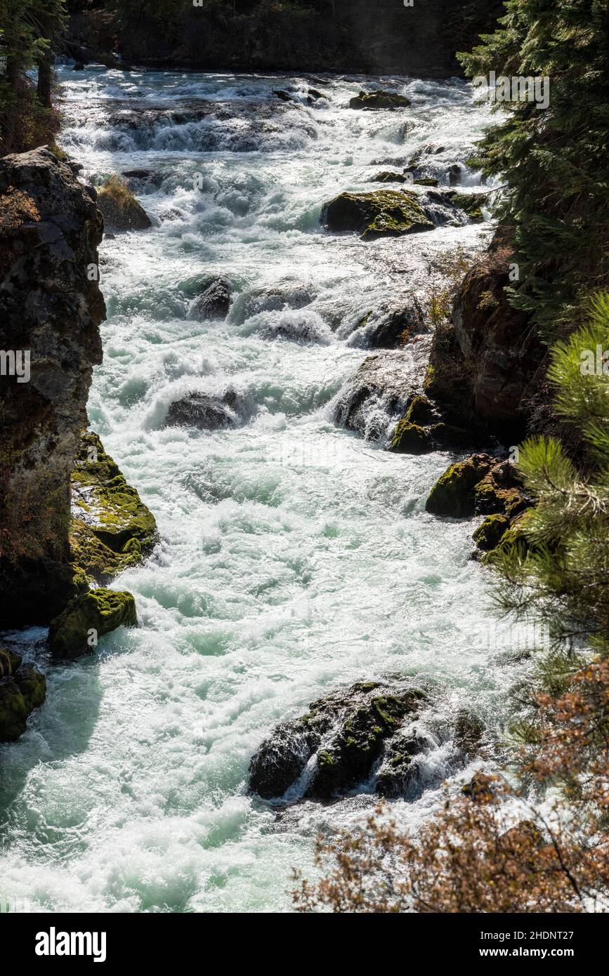 Cascate di Benham; fiume Deschutes; Near Bend; Oregon; USA Foto Stock