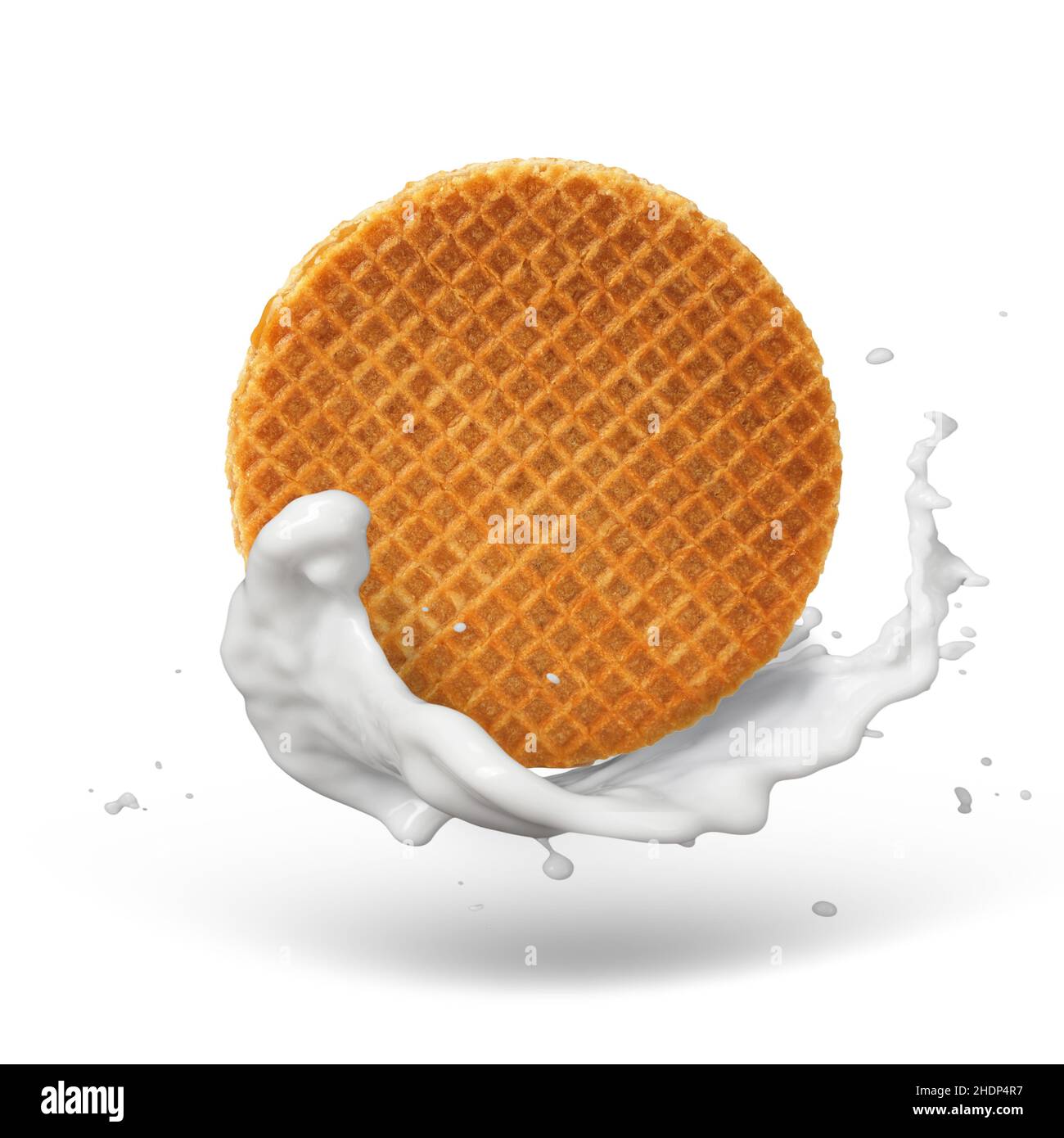 latte, waffle al miele, stropwafel, latte Foto Stock