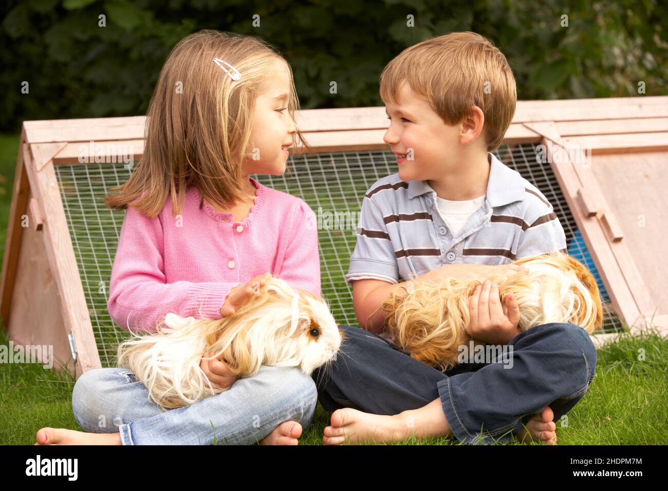 animali domestici, infanzia, fratelli, animali domestici, bambini, bambini, bambini, bambini Foto Stock