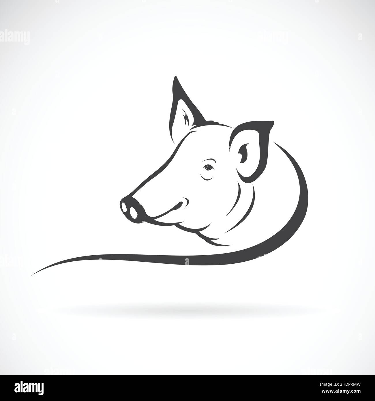 Vettore di un logo di maiale su sfondo bianco. Illustrazione vettoriale a livelli facilmente modificabile. Illustrazione Vettoriale