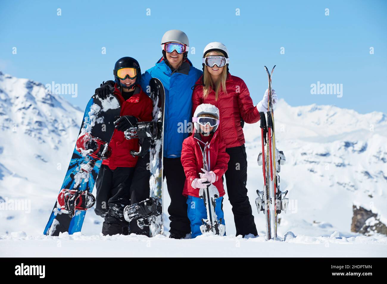 famiglia, vacanze invernali, famiglie Foto Stock