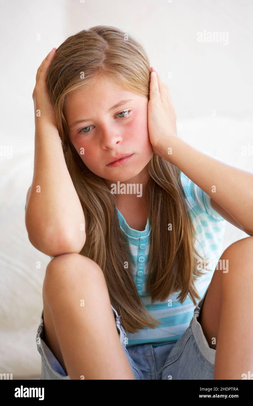 triste, preoccupato, sad, worrieds Foto Stock