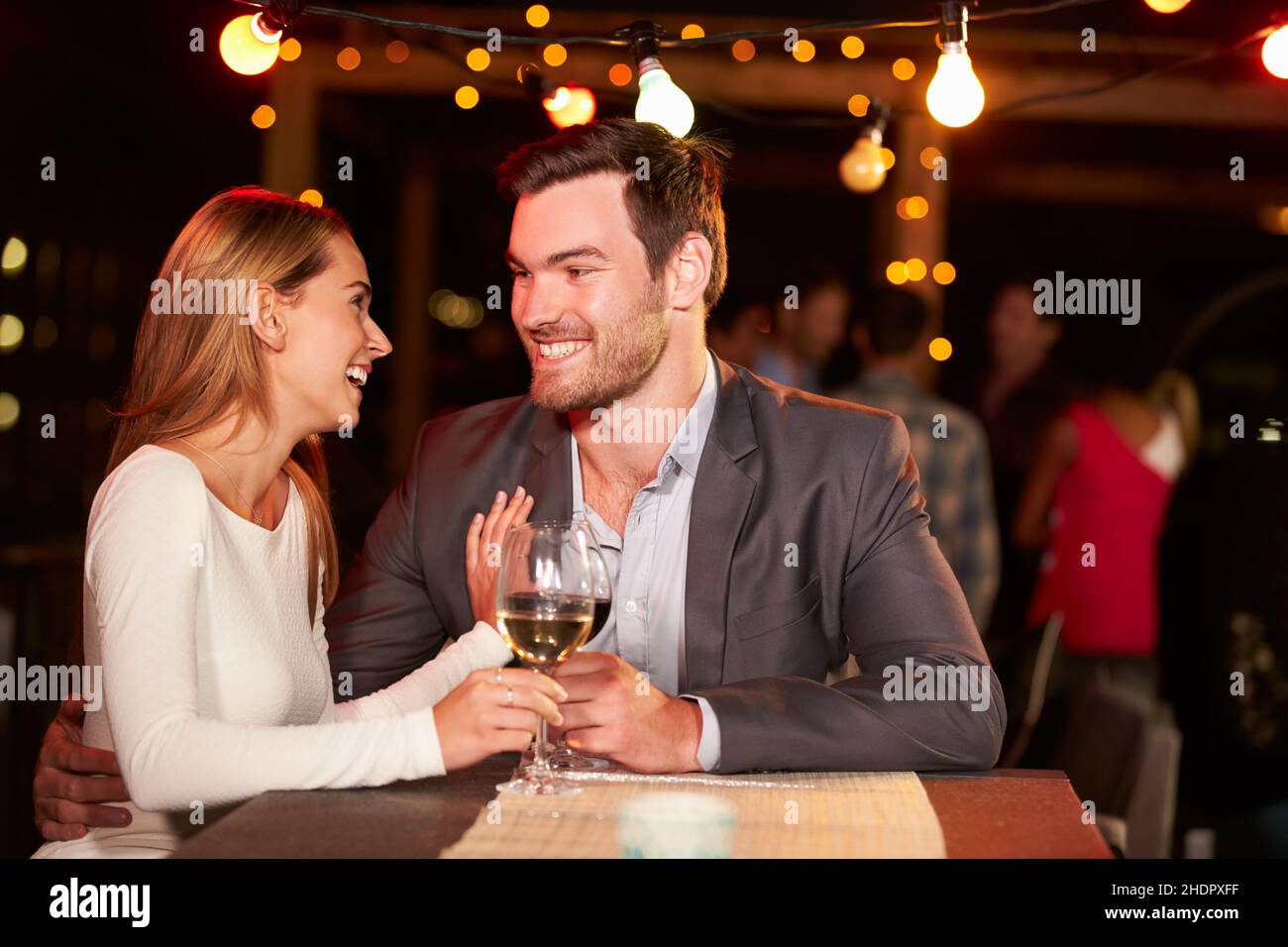 donna, uomo, flirting, data, femmina, signore, signora, donne, ragazzo, uomini, date Foto Stock