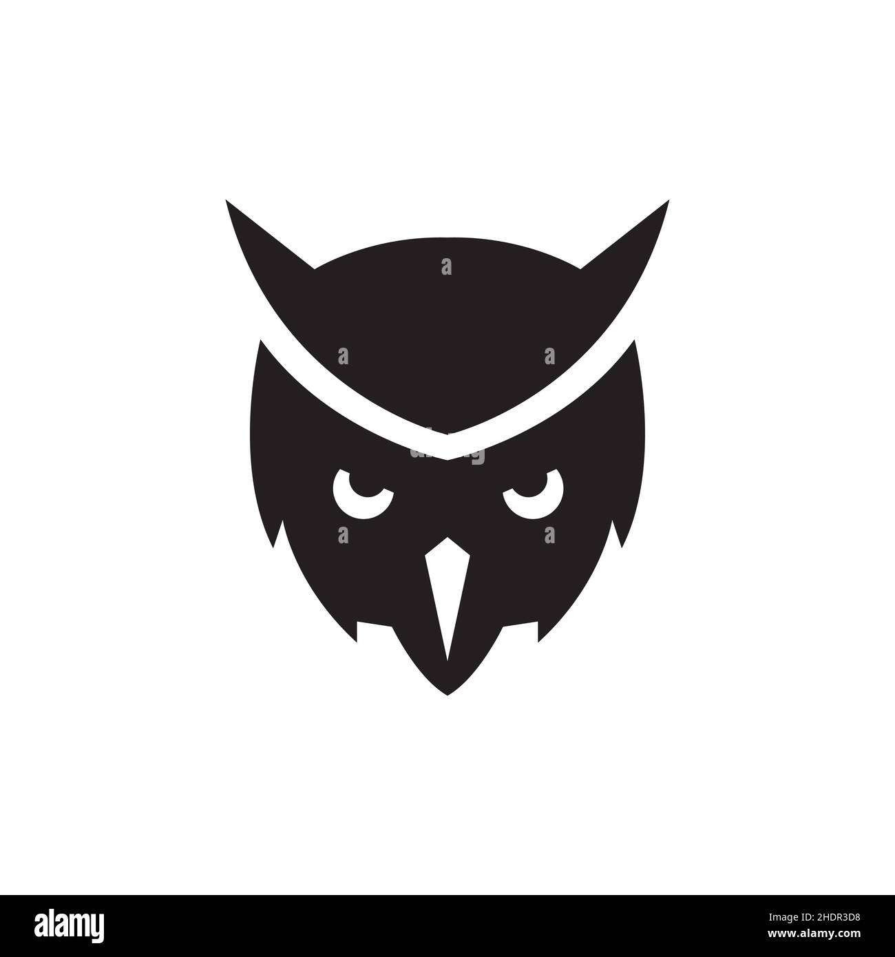 faccia nera looking owl uccello logo design vettore grafico simbolo icona illustrazione idea creativa Illustrazione Vettoriale