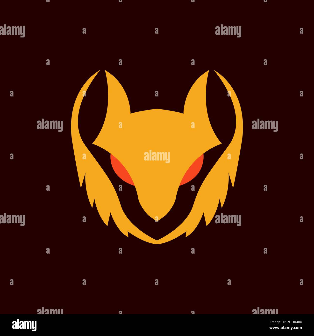 faccia piatta moderna volpe arancione logo design vettore grafico simbolo icona illustrazione idea creativa Illustrazione Vettoriale