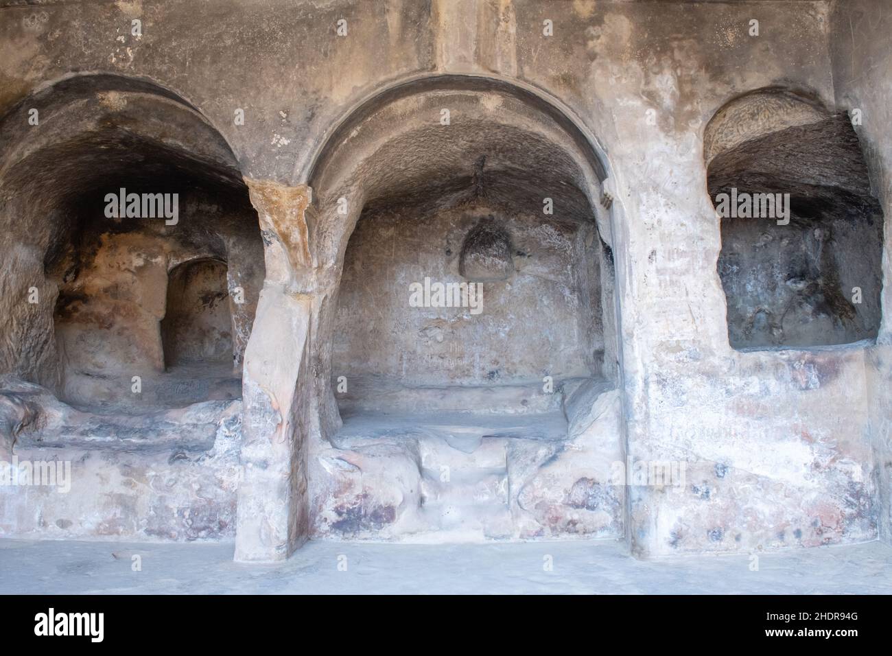 palazzi reali in una grotta in Uplistsikhe in Georgia Foto Stock