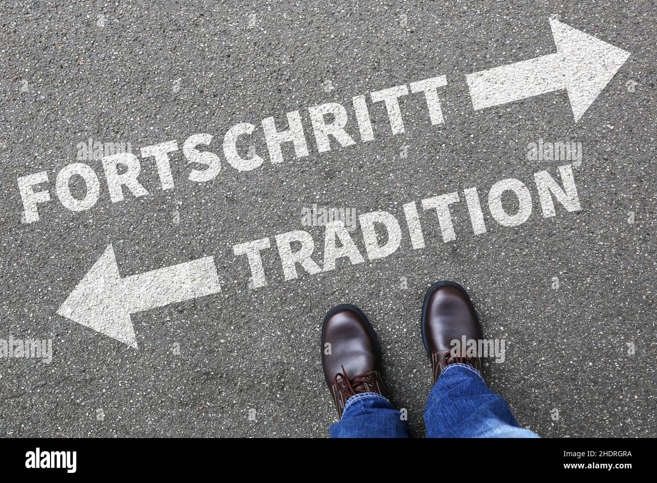 tradizione, progresso, tradizioni, progressione Foto Stock
