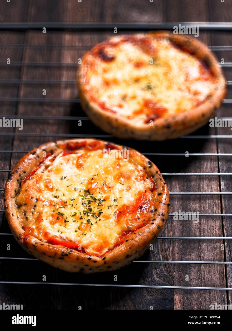 pizza pane, mini pizza, pane pizza, mini pizze Foto Stock