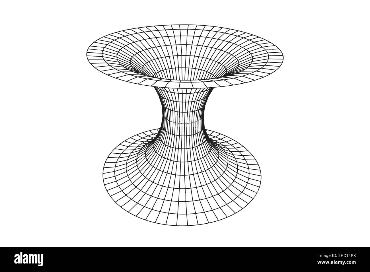 Illustrazione vettoriale di design in stile piatto a griglia geometrica a reticolo di Wormhole. Illustrazione Vettoriale