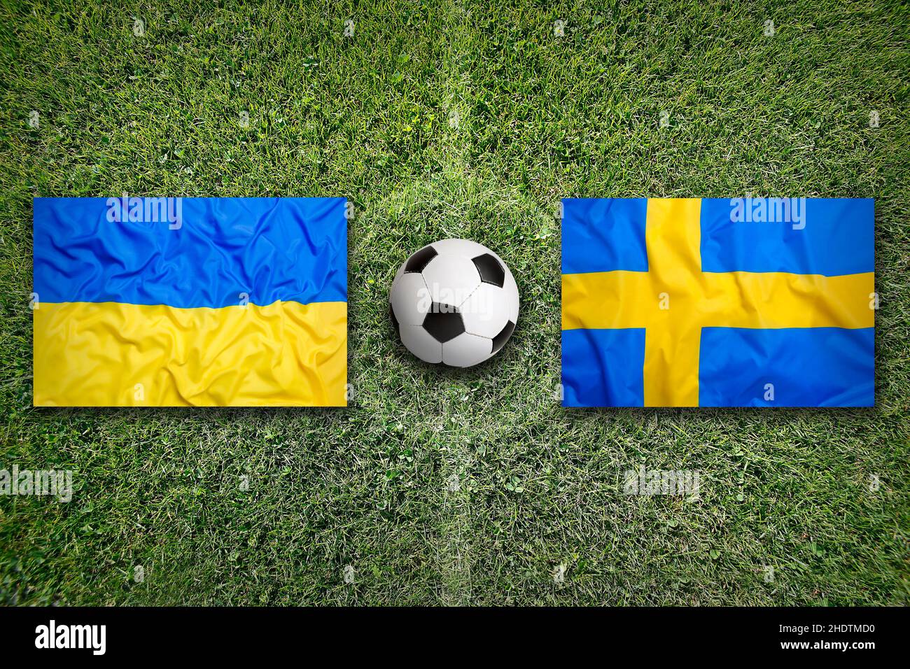 calcio, bandiera, svezia, ucraina, soccers, bandiere, svedesi, ucraini Foto Stock