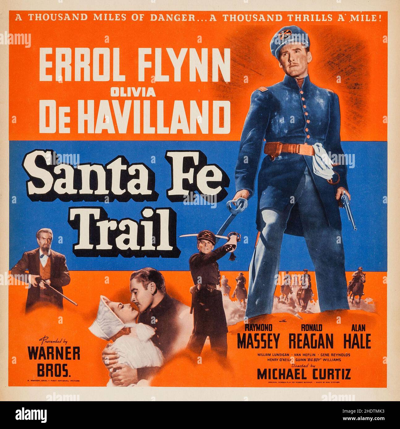 OLIVIA DE HAVILLAND e ERROL FLYNN nel SENTIERO SANTA FE (1940), diretto da MICHAEL CURTIZ. Credit: WARNER BROTHERS / Album Foto Stock
