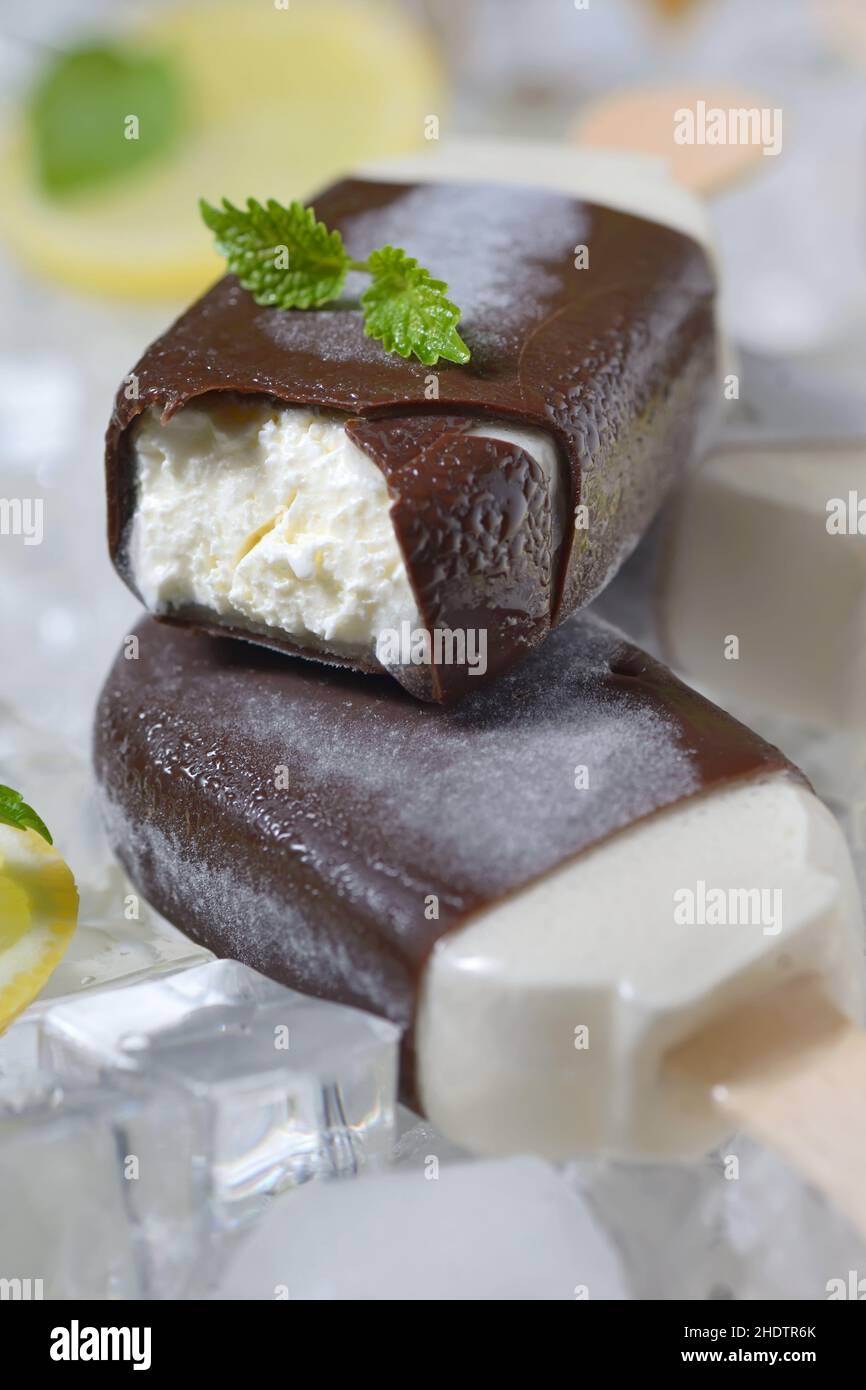 popsicle, gelato alla vaniglia, pop-sons, gelati, gelato, gelati, gelati alla vaniglia Foto Stock
