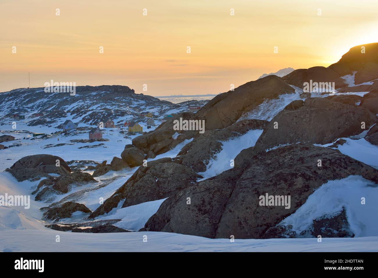 groenlandia, kulusuk, verdeggianti Foto Stock
