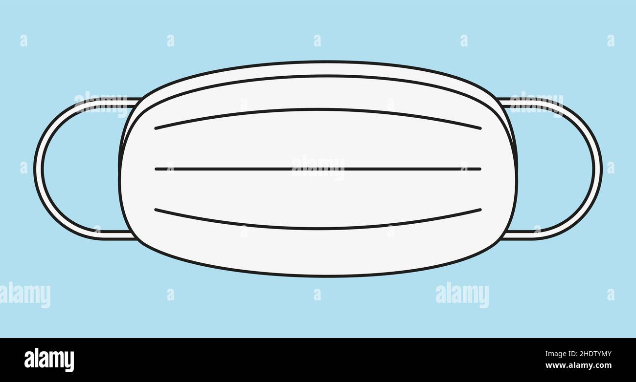 Icona vettoriale della maschera chirurgica su sfondo bianco. Illustrazione Vettoriale