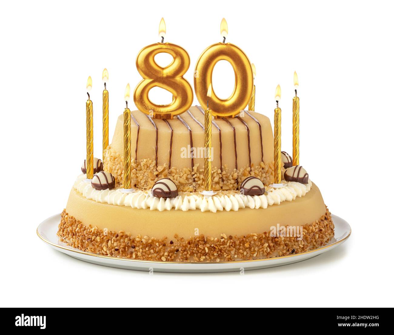 torta di compleanno, 80, torte di compleanno, ottanta Foto Stock