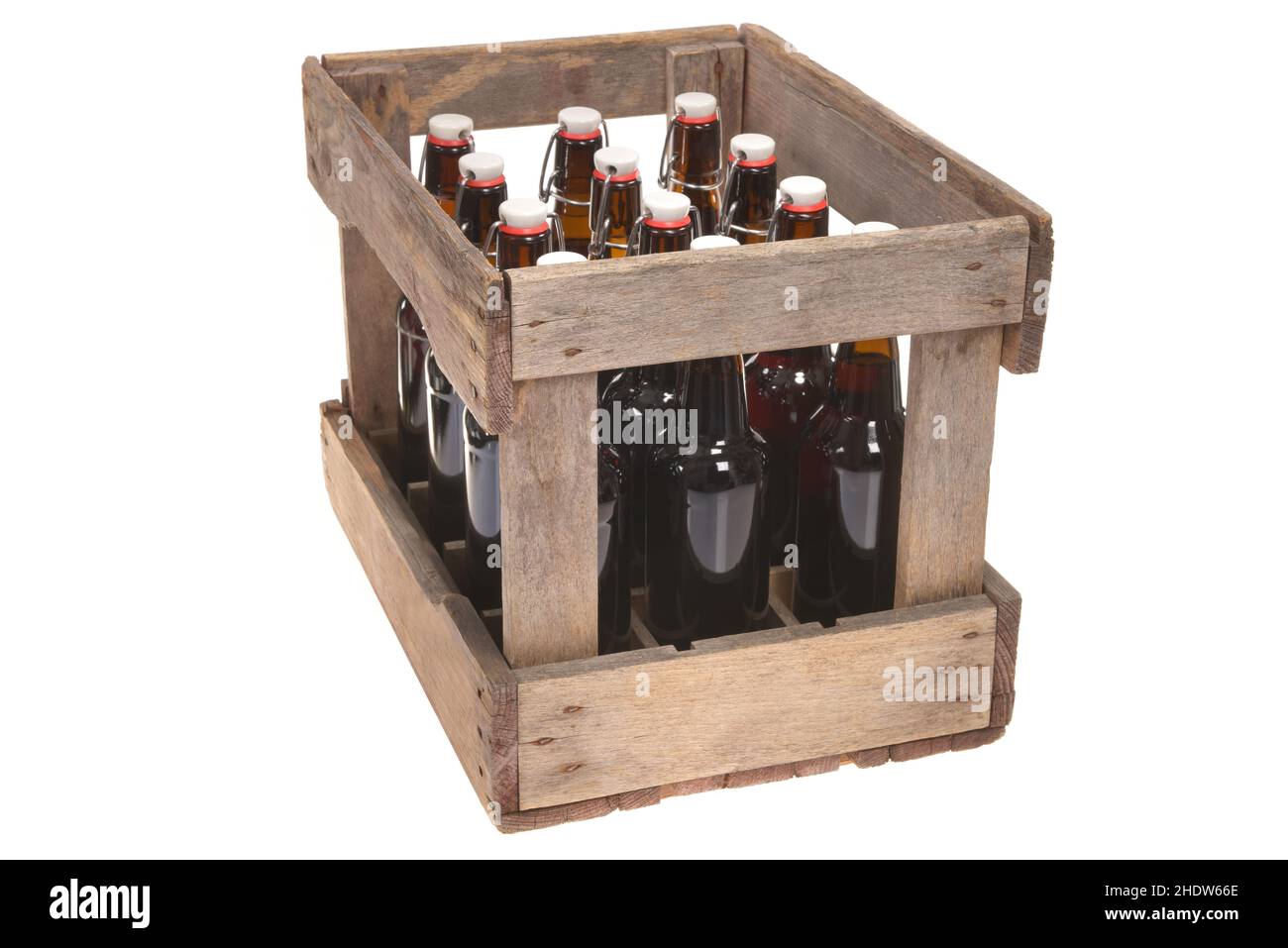 bottiglie di birra, scatola di birra, bottiglia di birra Foto Stock