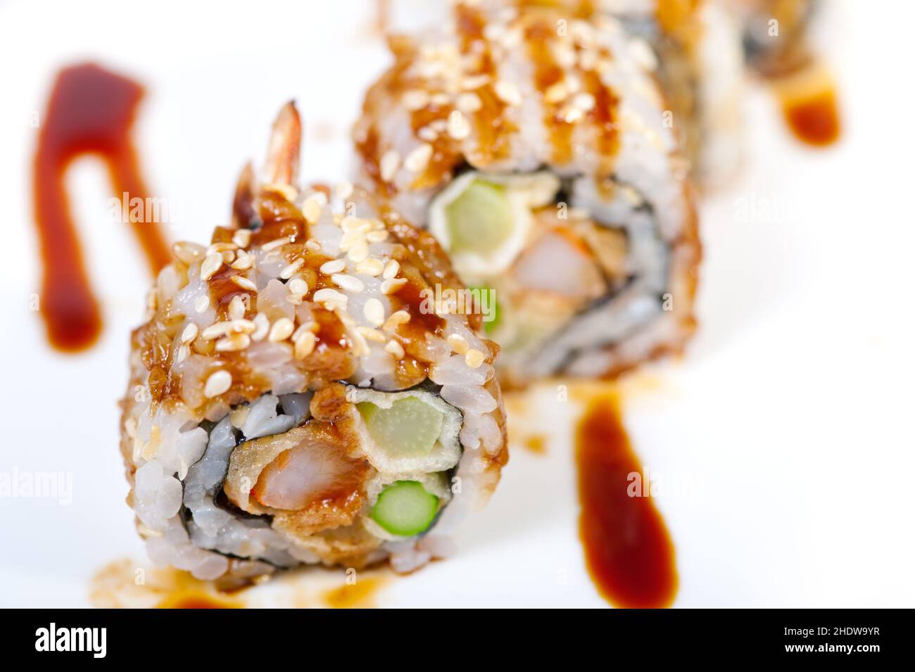 sushi, dentro fuori rotoli, sushi Foto Stock