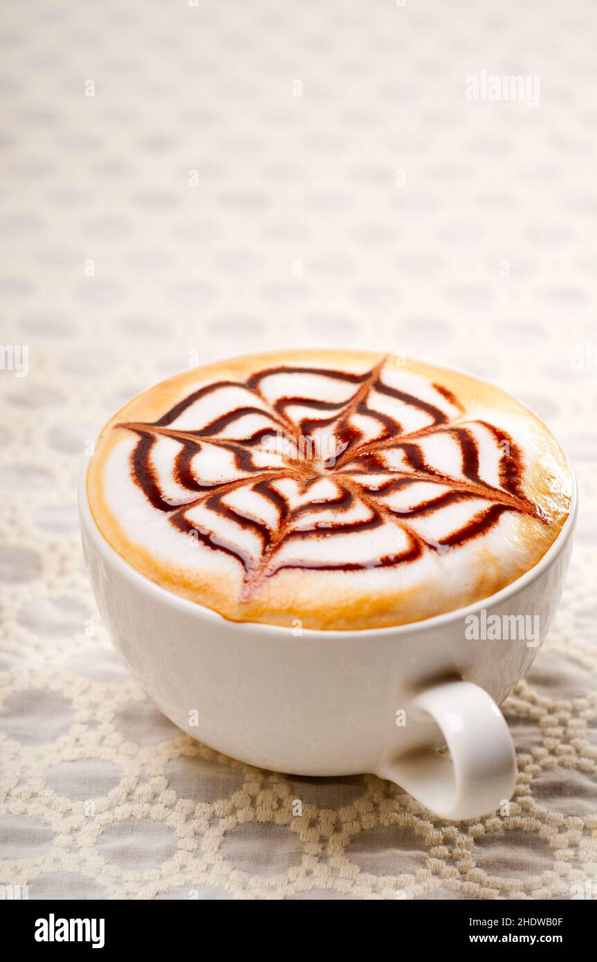 schiuma di latte, cappuccino, latte art, schiuma di latte, cappuccini, cappuccino, caffè Foto Stock