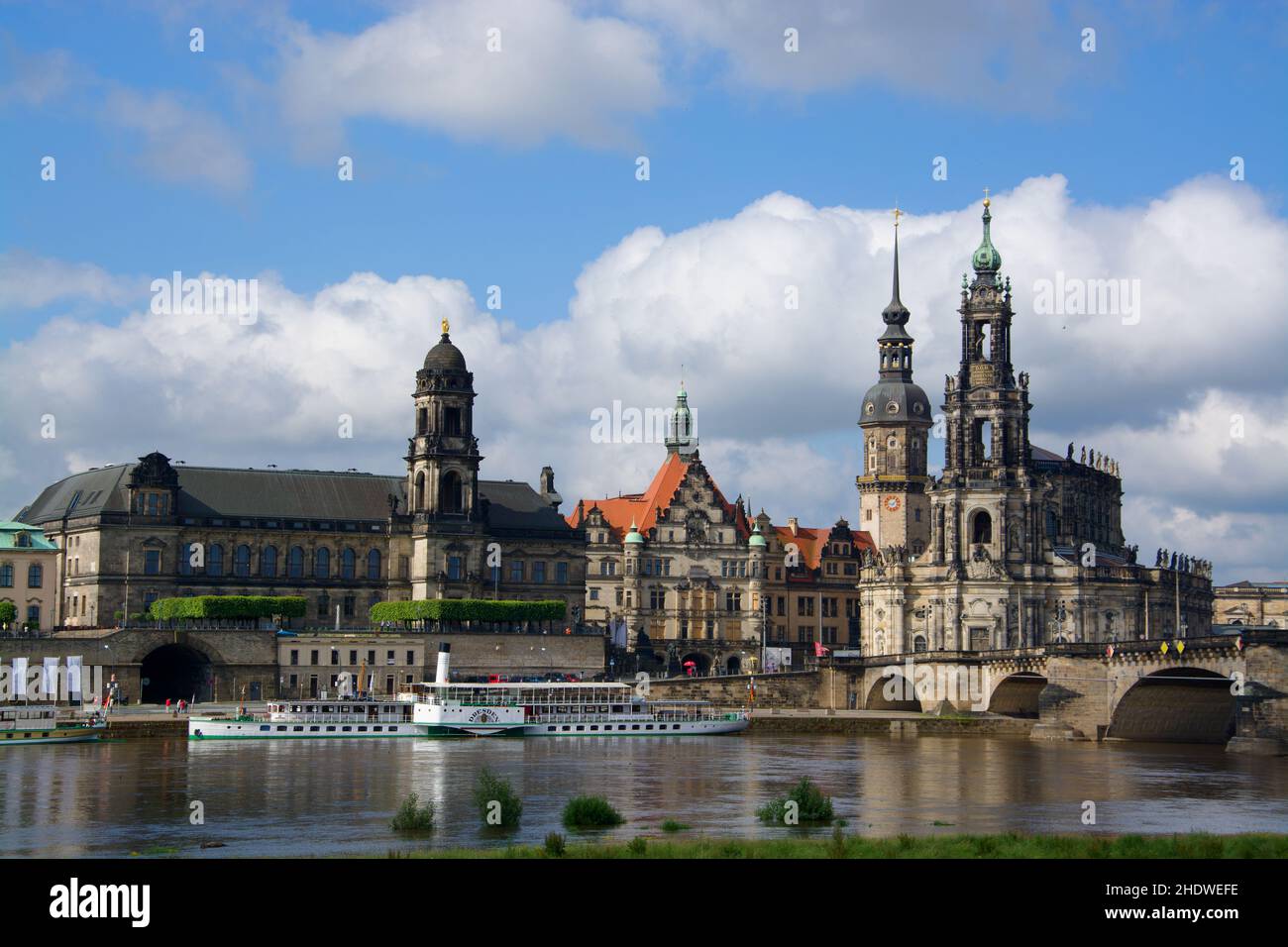 dresda, castello di residenza, ponte di augusto, dresden, ponti di augusto Foto Stock