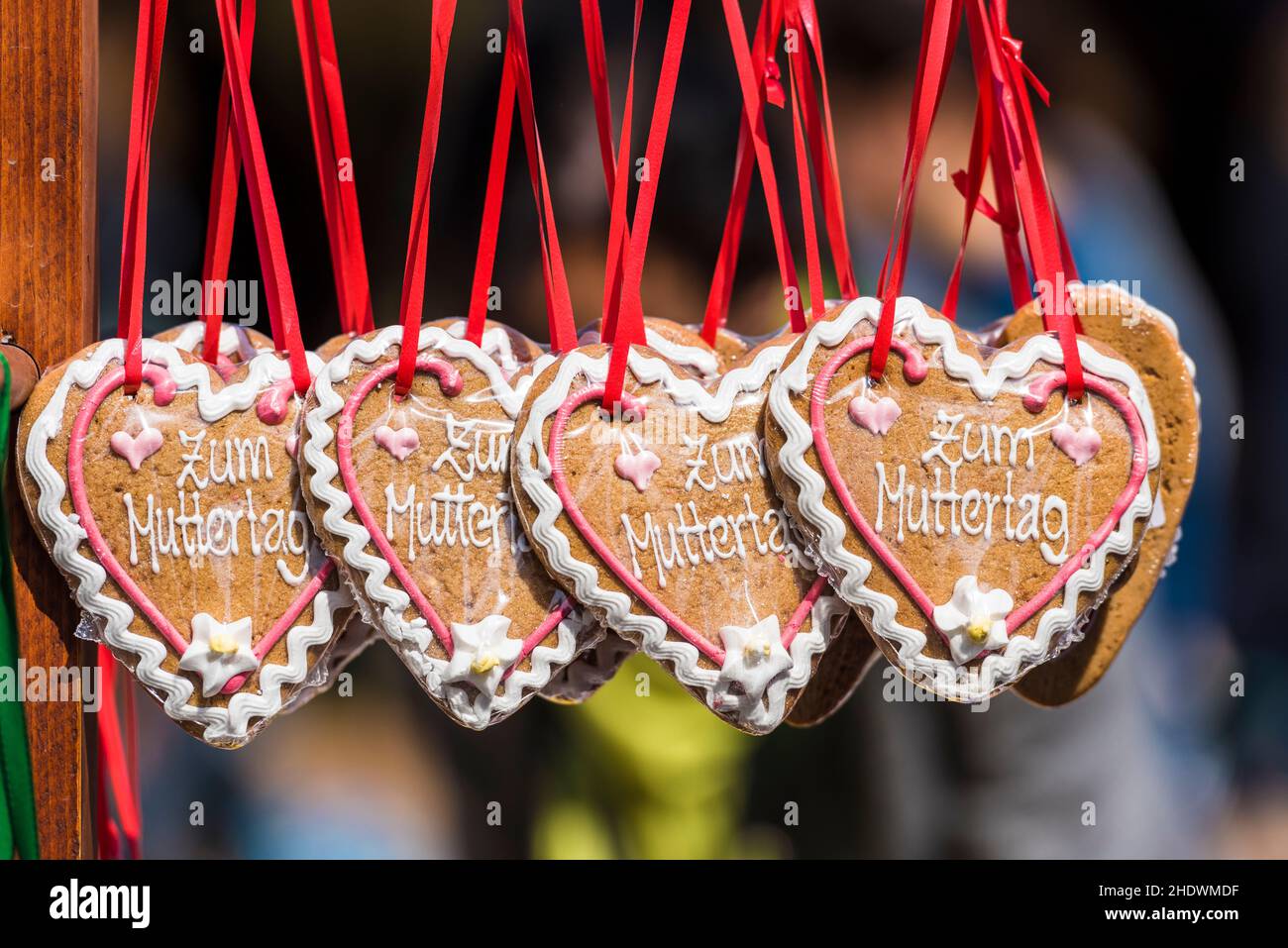 giorno delle madri, cuore del pan di zenzero, giorni delle madri, cuore del pan di zenzero Foto Stock