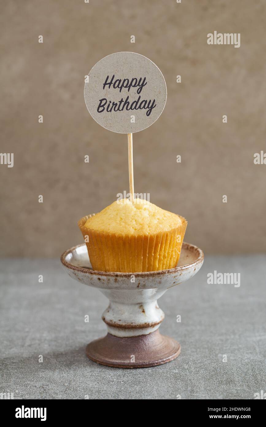 muffin, buon compleanno, muffin, buon compleanno Foto Stock