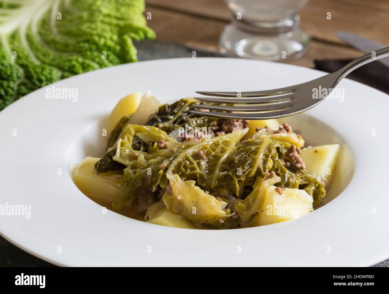 savoy, stufato, savoy, stufati Foto Stock