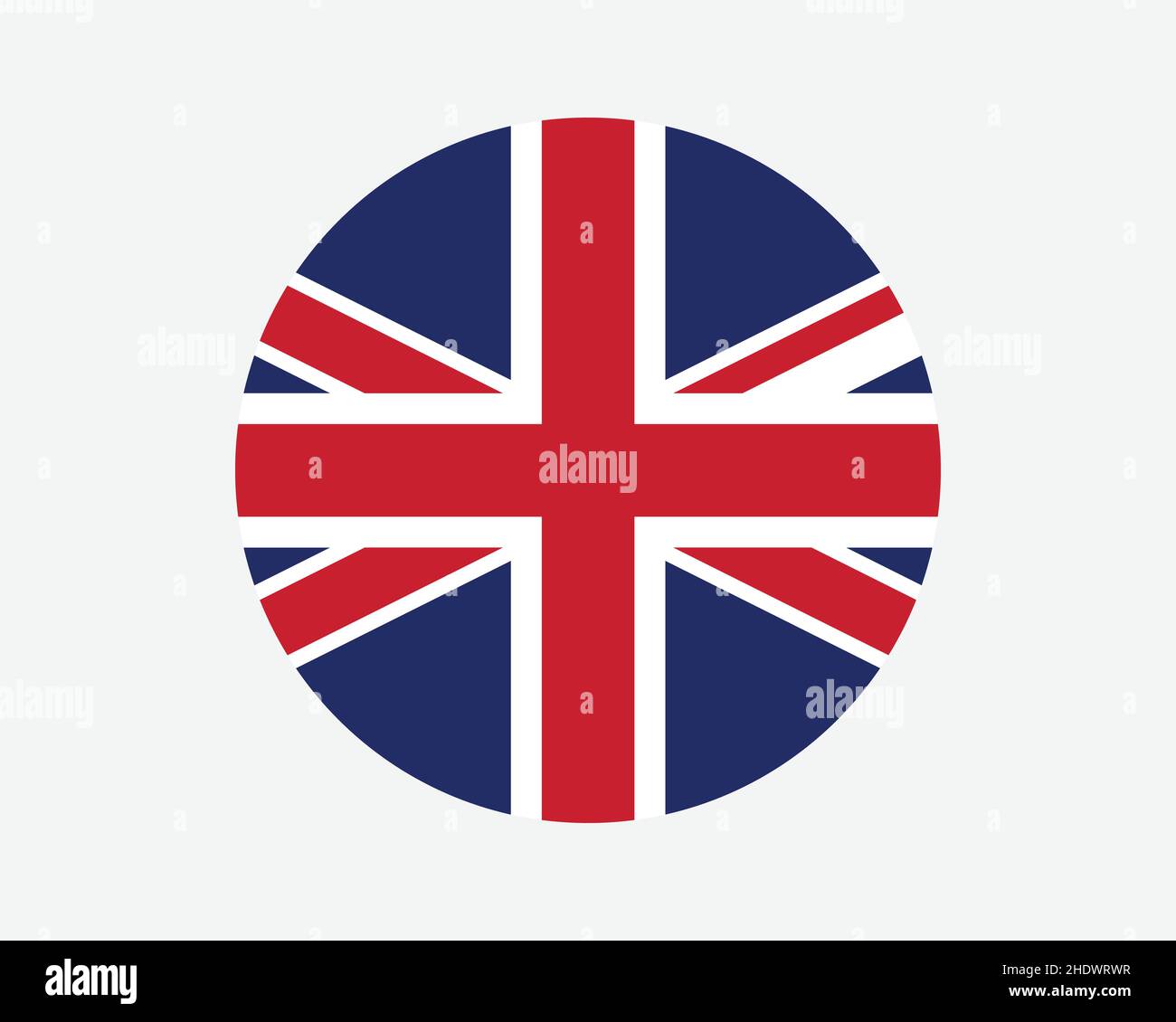Bandiera nazionale del Regno Unito. Bandiera nazionale del Circolo britannico/britannico. Regno Unito di Gran Bretagna e Irlanda del Nord forma circolare Button Banne Illustrazione Vettoriale