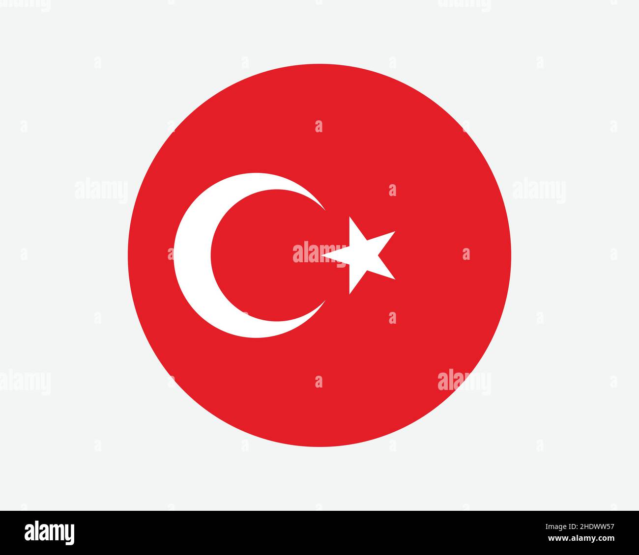 Bandiera nazionale tacchino. Bandiera nazionale del cerchio turco. Repubblica di Turchia Banner pulsante a forma circolare. Illustrazione del vettore EPS. Illustrazione Vettoriale