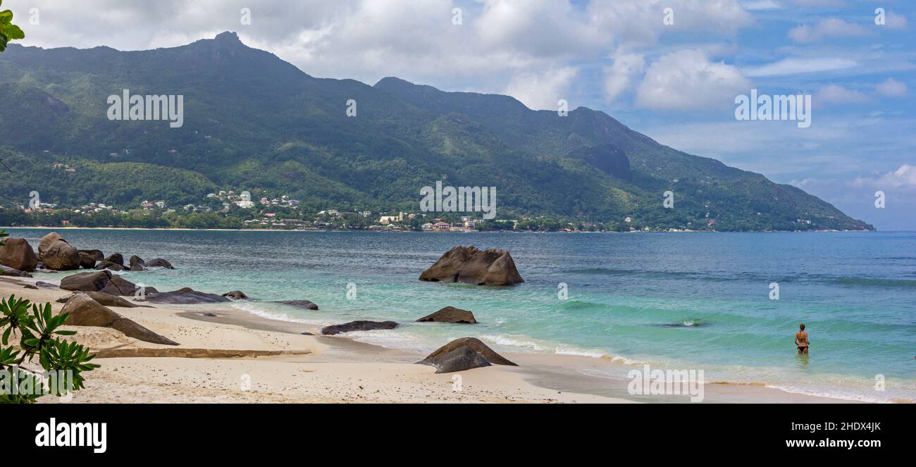 seychelles, spiagge remote Foto Stock