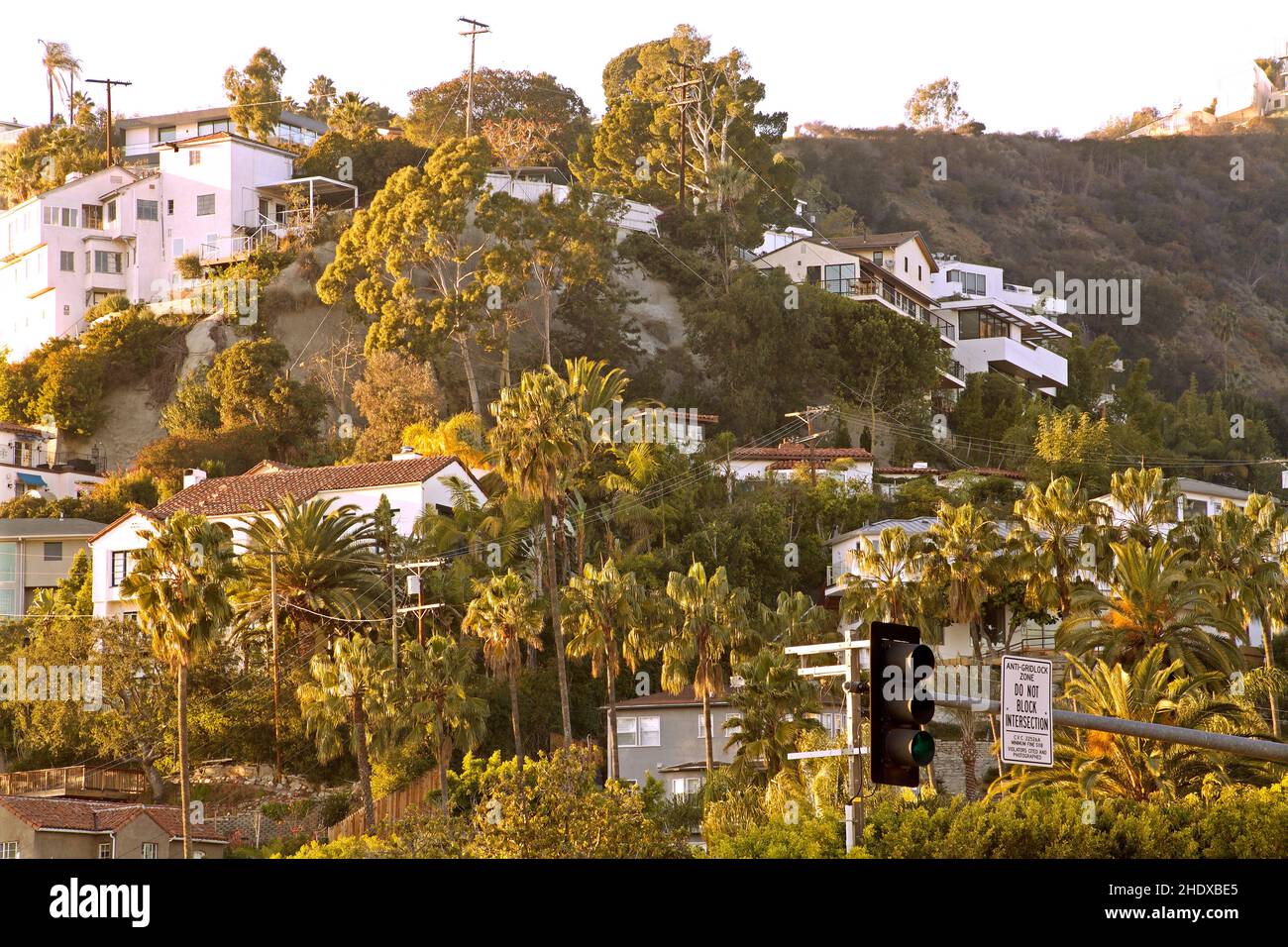 Case nelle colline di Hollywood Foto Stock