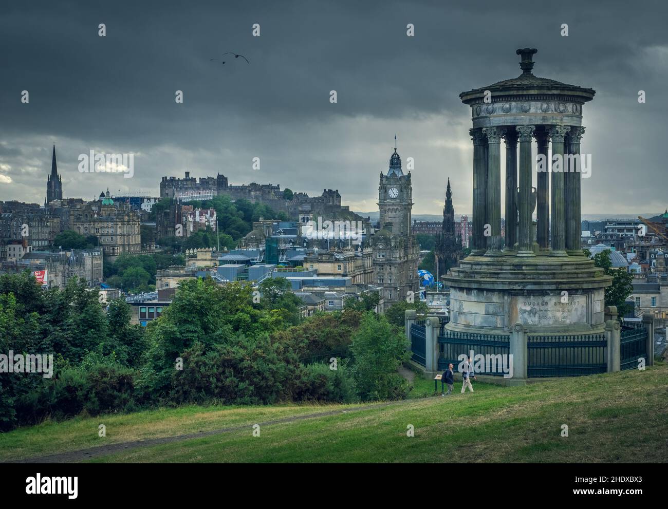 edimburgo, monumento dugald stewart, calton hill, edinburghs Foto Stock