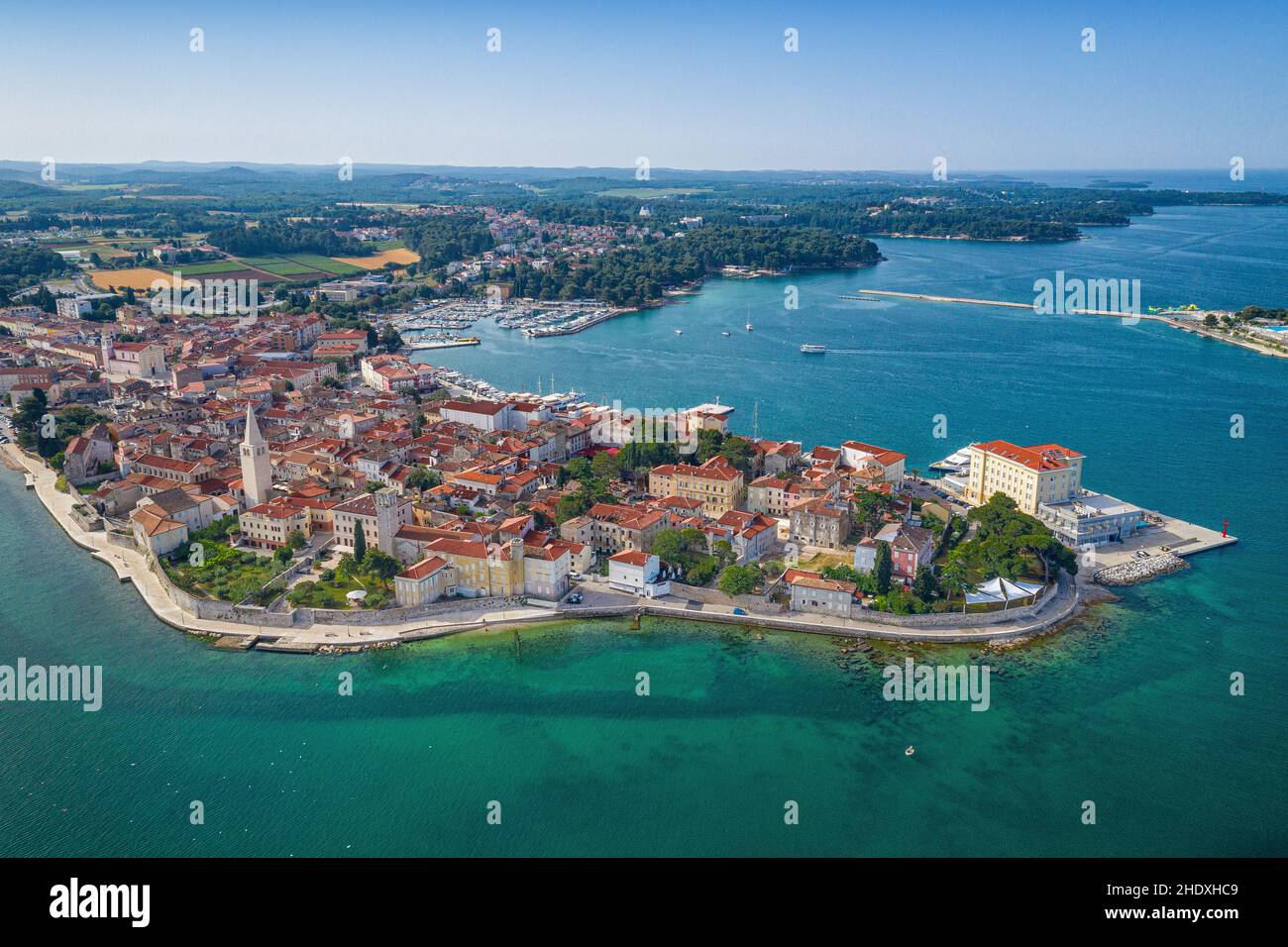 Poreč dall'aria Foto Stock