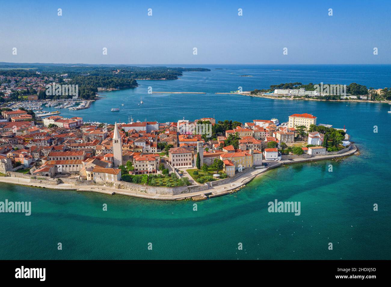 Poreč dall'aria Foto Stock