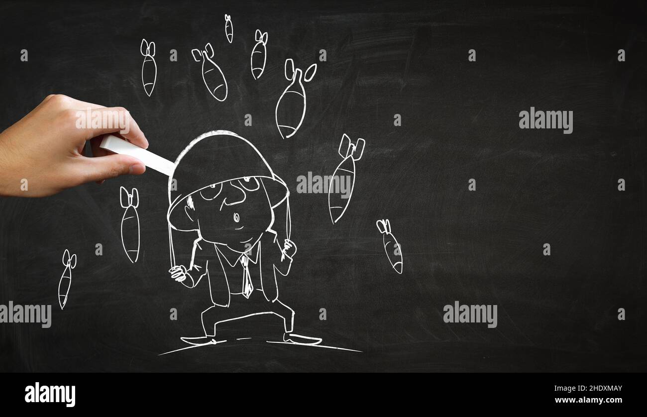 guerra, caricatura, bomba, guerre, caricature, bombe Foto Stock